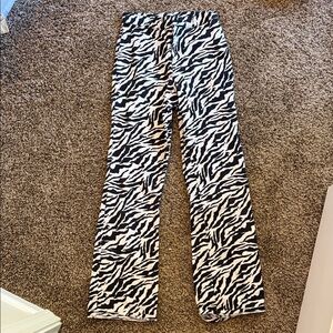 Motel Rocks Black and White Zebra Flare Pants